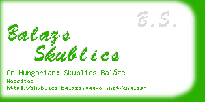 balazs skublics business card